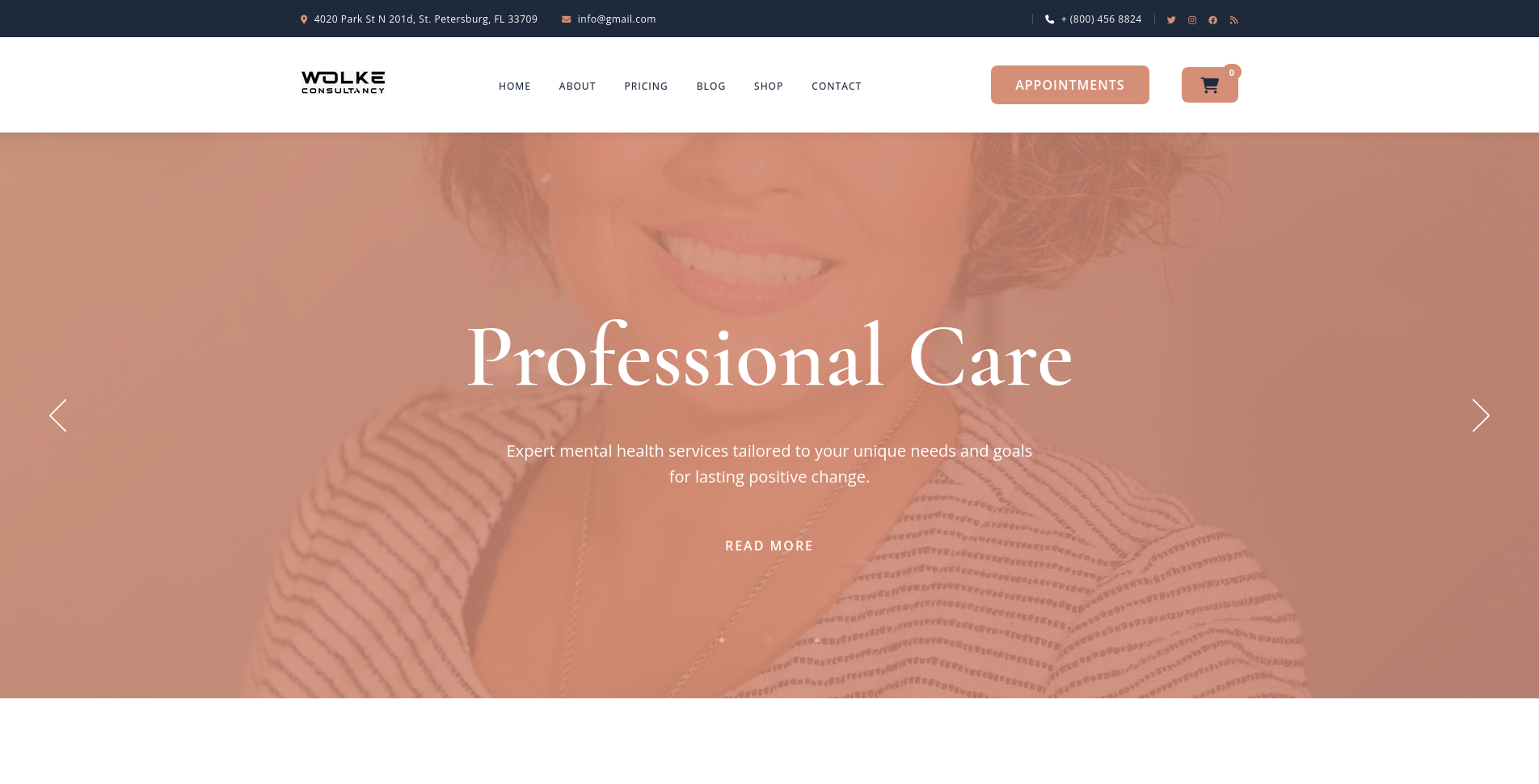 Mental health clinic website