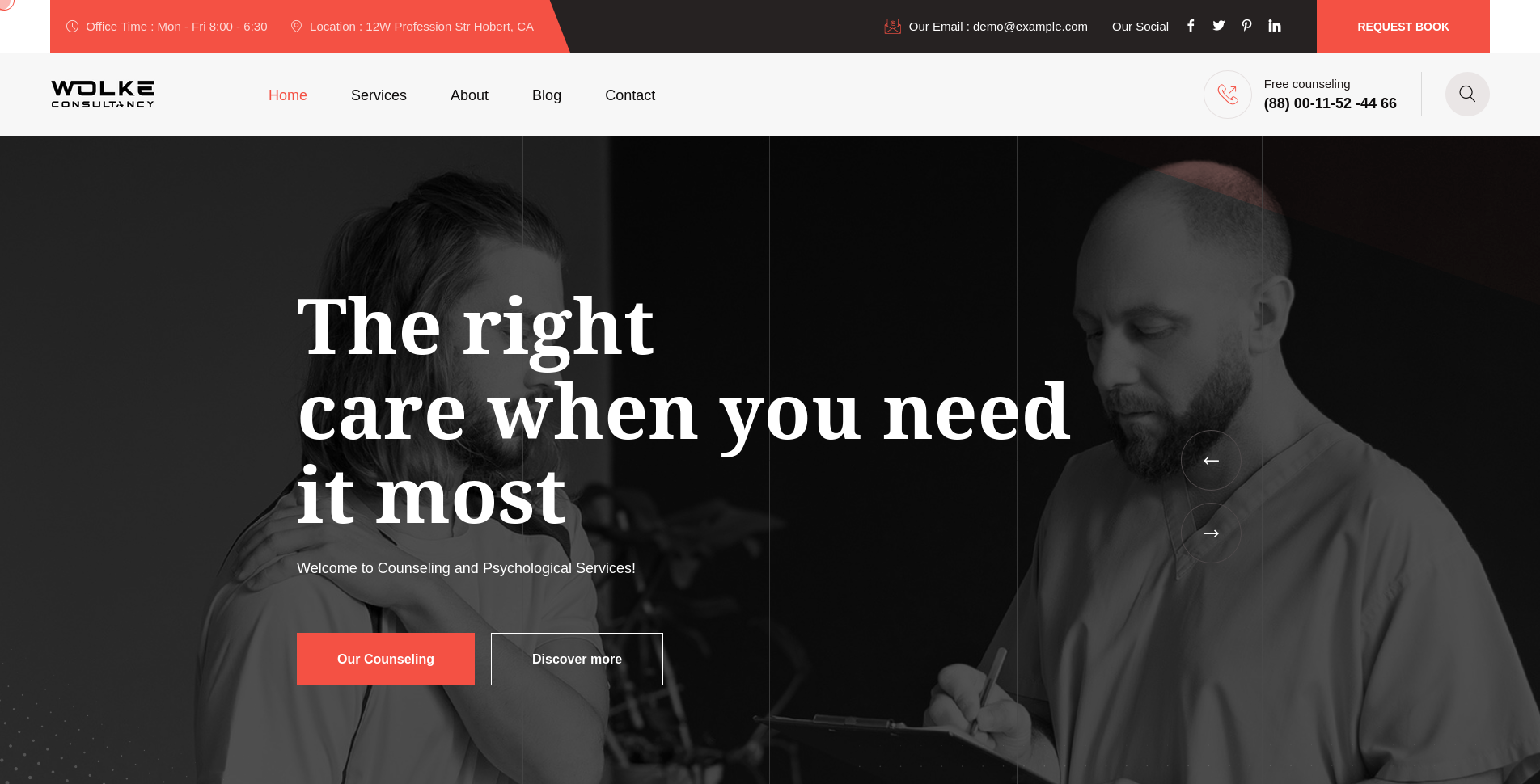 Group therapy practice website