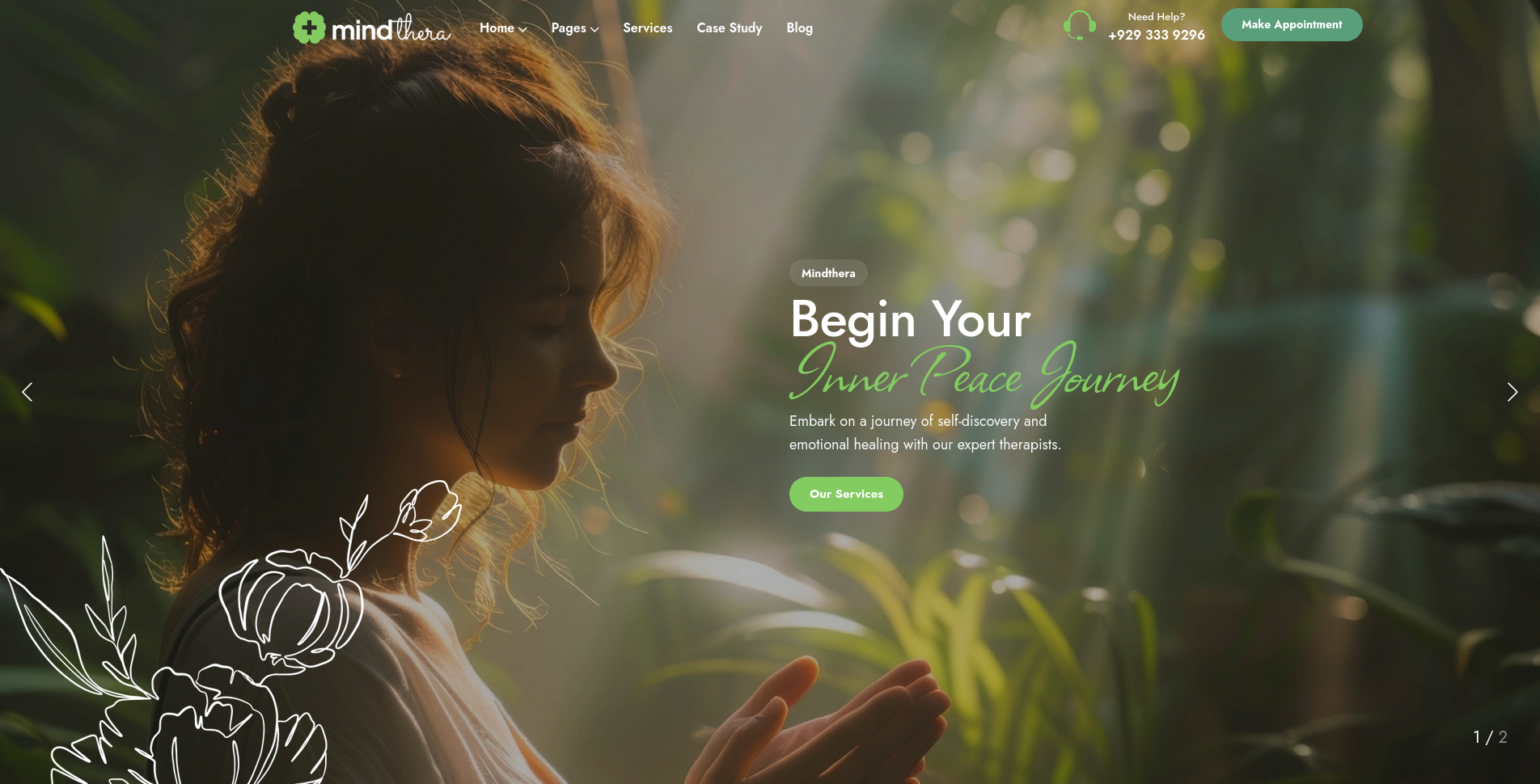 Wellness center website example